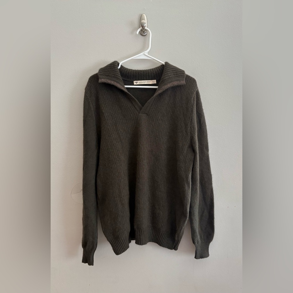 Untouched World NZ Knit Merino Wool Possum Fur Collared Sweater | Size M